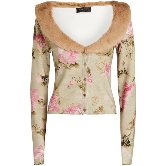BRAND NEW Blumarine Cropped Faux Fur Top - Picture 1 of 5